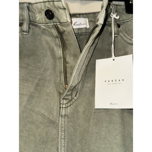 NWT KanCan Olive Green Mini High Rise Cutoff Shorts Size-11/29 - Picture 5 of 13